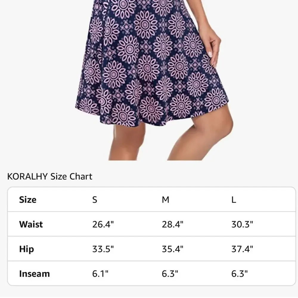 Koralhy 20 in. Golf Athletic Skort with Pockets Navy Pink Size Medium